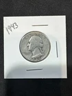 1943  Washington Silver Quarter   90% Silver
