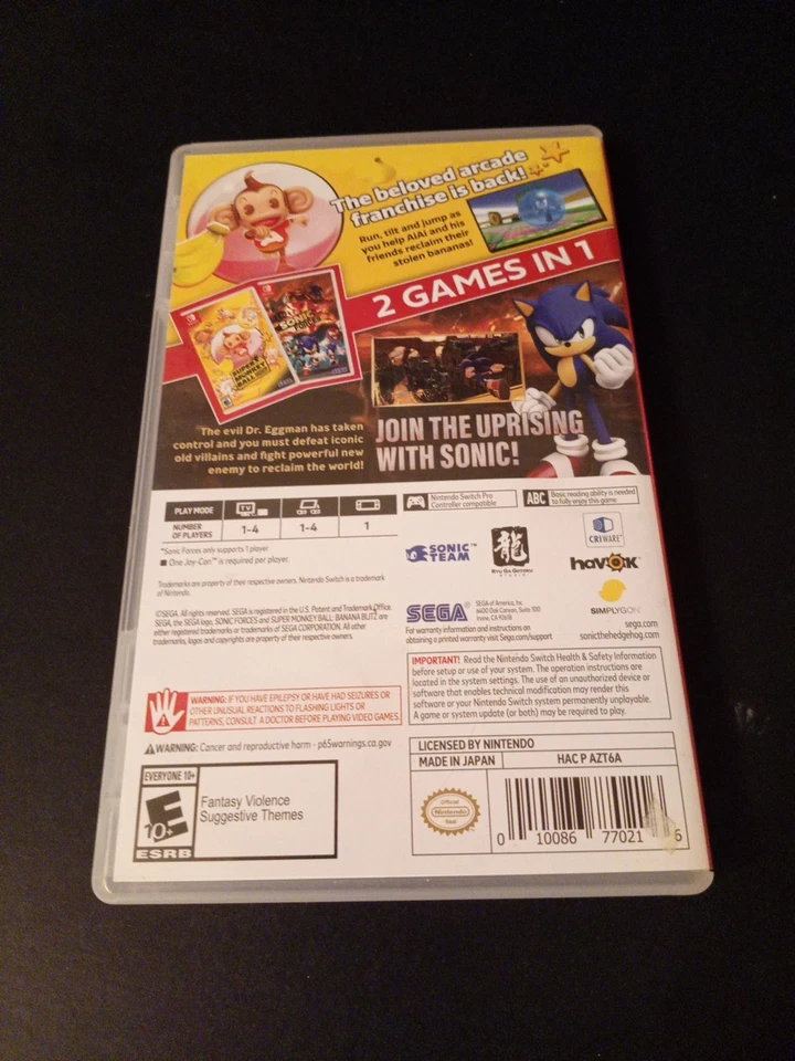 Sonic Forces + Super Monkey Ball: Banana Blitz - Nintendo Switch Foto 3 de 3