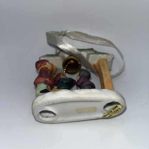 Świąteczna ceramiczna figurka wioska i dzwonek dla dzieci 3 "by2" ozdoba - Zdjęcie 3 z 4