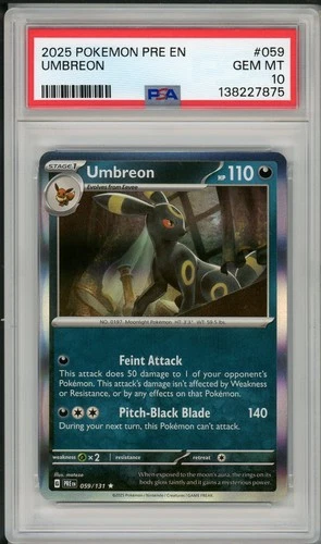 2025 Pokemon Prismatic Evolutions Umbreon #059 PSA 10