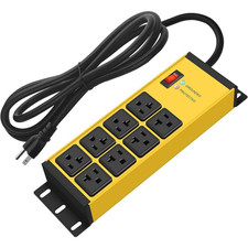 8-Outlet Power Strip Surge Protector with 6 Ft. Extension Cord and Switch in Yel