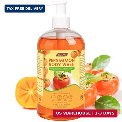 Persimmon Body Wash for Odor Control, Natural Deodorizing Persimmon Soap for Old