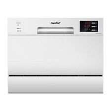 ' TD602E-W Lave-vaisselle compact pose libre, écran LED, 6,5 litres, blanc