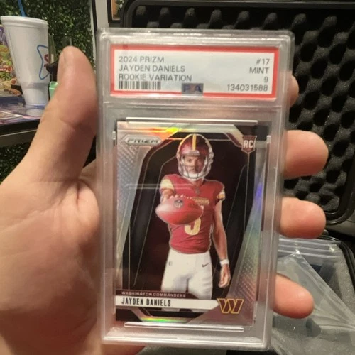 Panini Prizm Jayden Daniels Rookie Variation Silver Prizm #17 PSA 9 Commanders