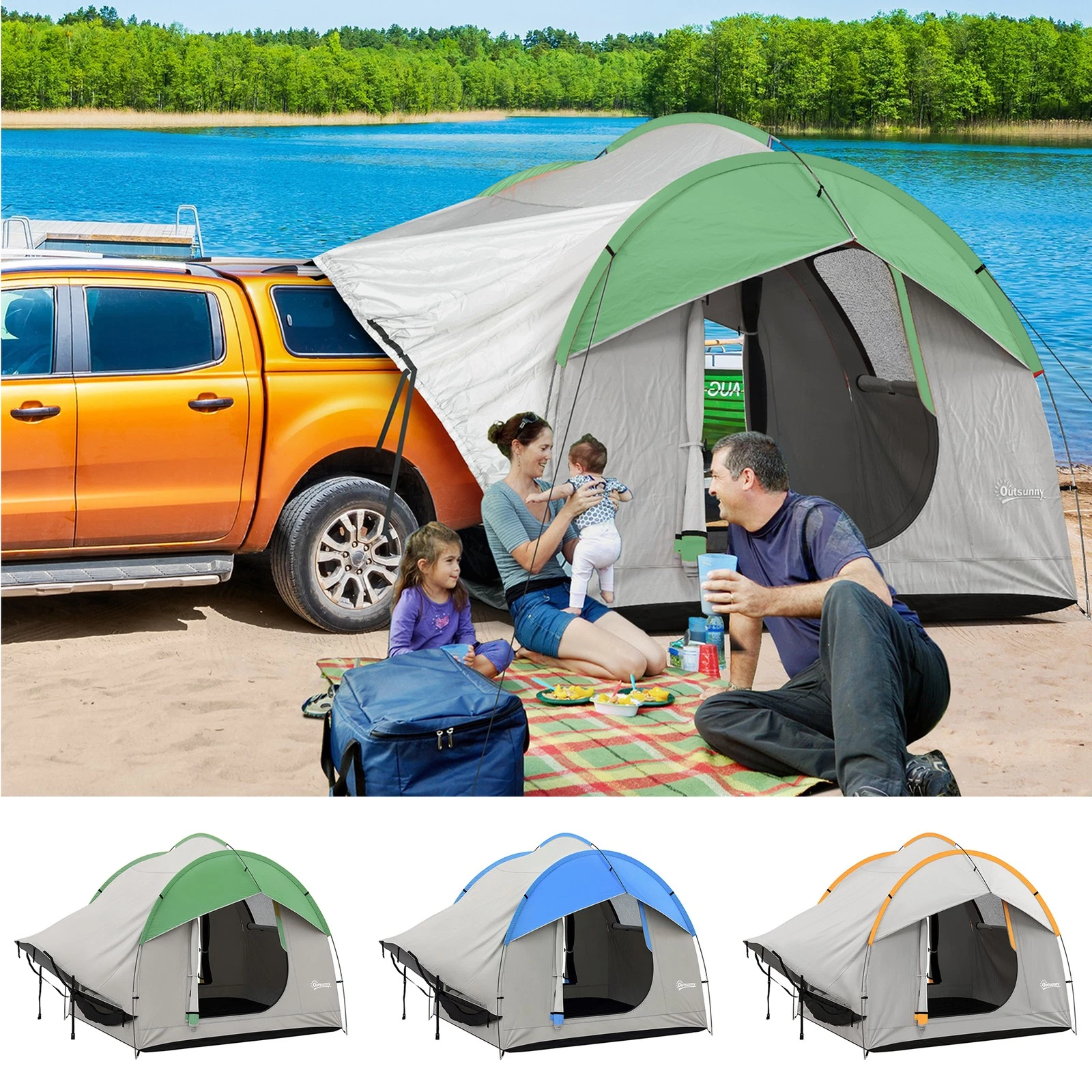 5 Man Tailgate Tent 2000mm Waterproof