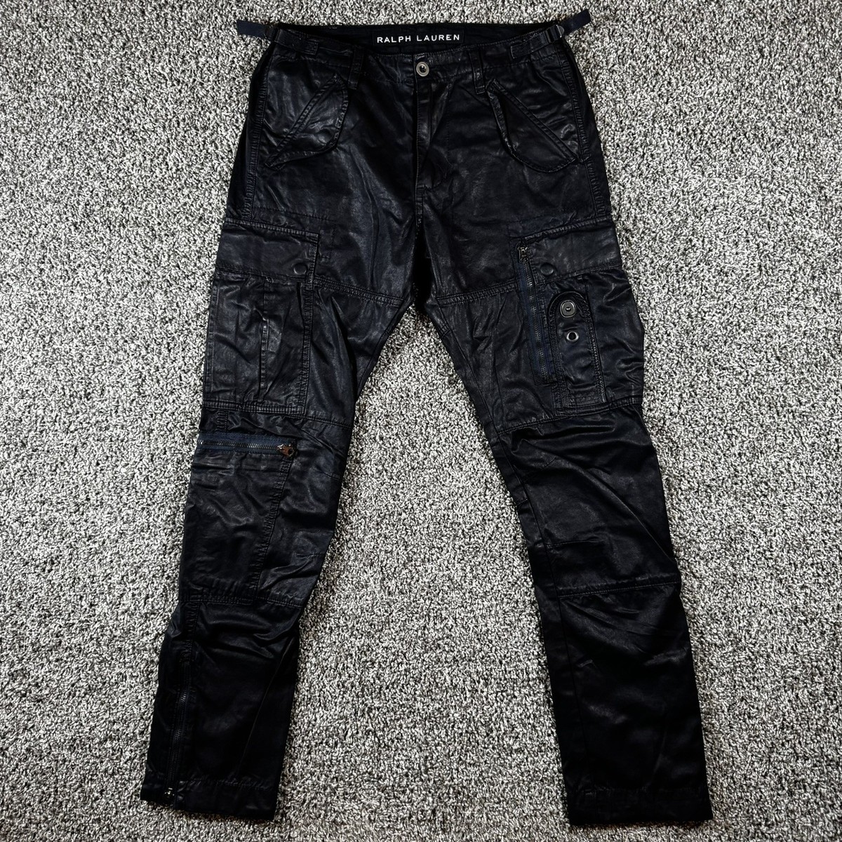 Ralph Lauren Black Label Men's 30x32 Navy Blue Waxed Tactical