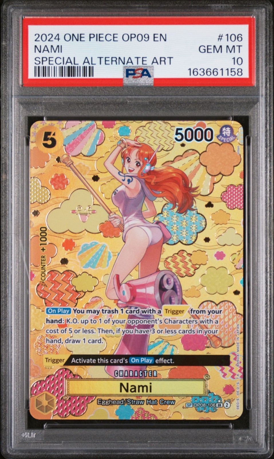 One Piece Nami Special Alternate Art OP09 OP08-106 PSA 10 Gem Mint