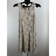 Express Womens Sleeveless Shift Dress Animal Print Tan Black Size S