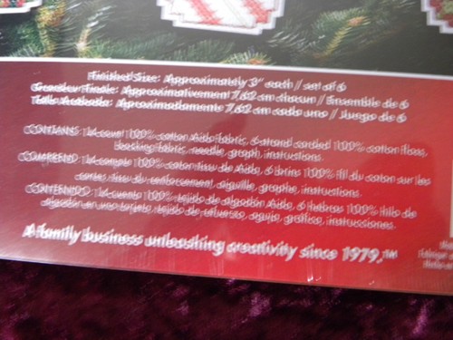 CHRISTMAS CUPCAKE ORNAMENTS 2011 Janlynn Counted Cross Stitch Kit 021-1396 NEW - Picture 5 of 7