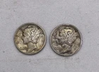 Lot of 2 Mercury Silver Dimes 1935 1926  90% US Constitutional Junk Silver