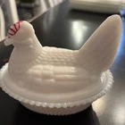 Westmoreland Vintage Milk Glass Hen on Nest Covered Dish White