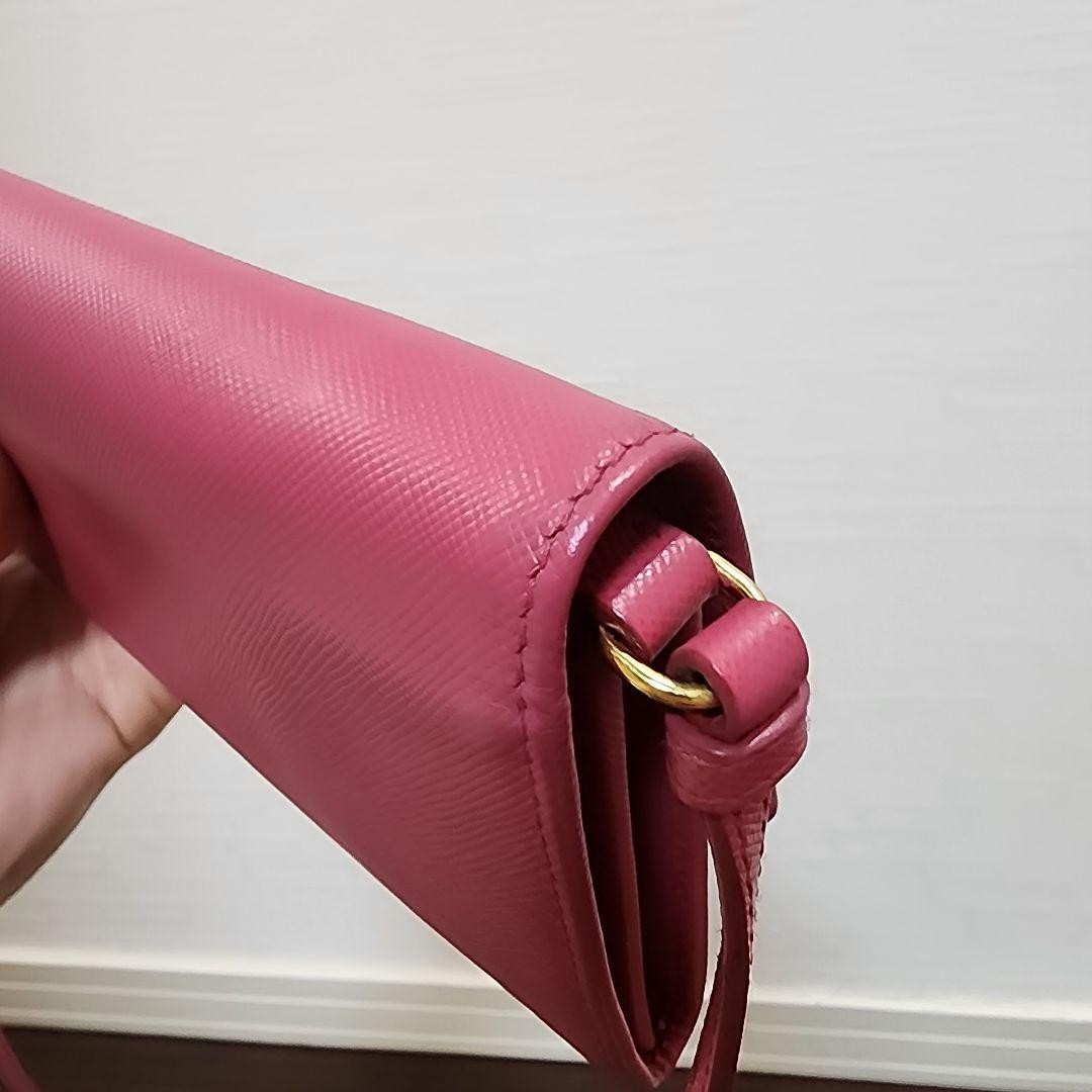 PRADA Pink Leather Wallet Shoulder Bag thumbnail 13