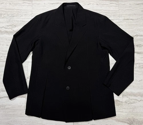 IM Men by Issey Miyake Wings Blazer Black Light Weight Designer Pleated Sz 2 - product listing photo