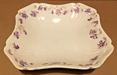 Antike Porzellan Servierschüssel Schale - Erich Schlegel Leipzig -floral um 1910