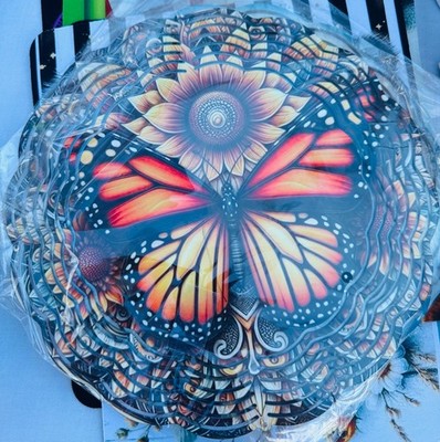 3D 10inch   admiral  butterfly Metal Wind Spinners Outdoor Decor Butterfly USA
