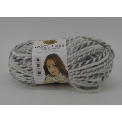 Lion Brand Yarn-Wool Ease Thicks & Quick Yarn Marbel Gray Art and Crafts