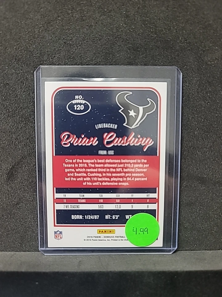 Donruss Press Proof Brian Cushing #120 86/100 2016 Foto 2 de 2