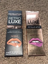 Revolution Retro Luxe Matte Lip Contour Kit Shade NOBLE and WORTH IT- Lot Of 2