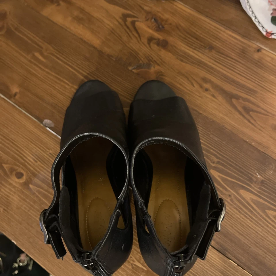 Negro Style & Co Tacón Cierre de Cremallera Puntera Abierta 2 1/2 pulgadas Trozo Tacón Foto 4 de 4