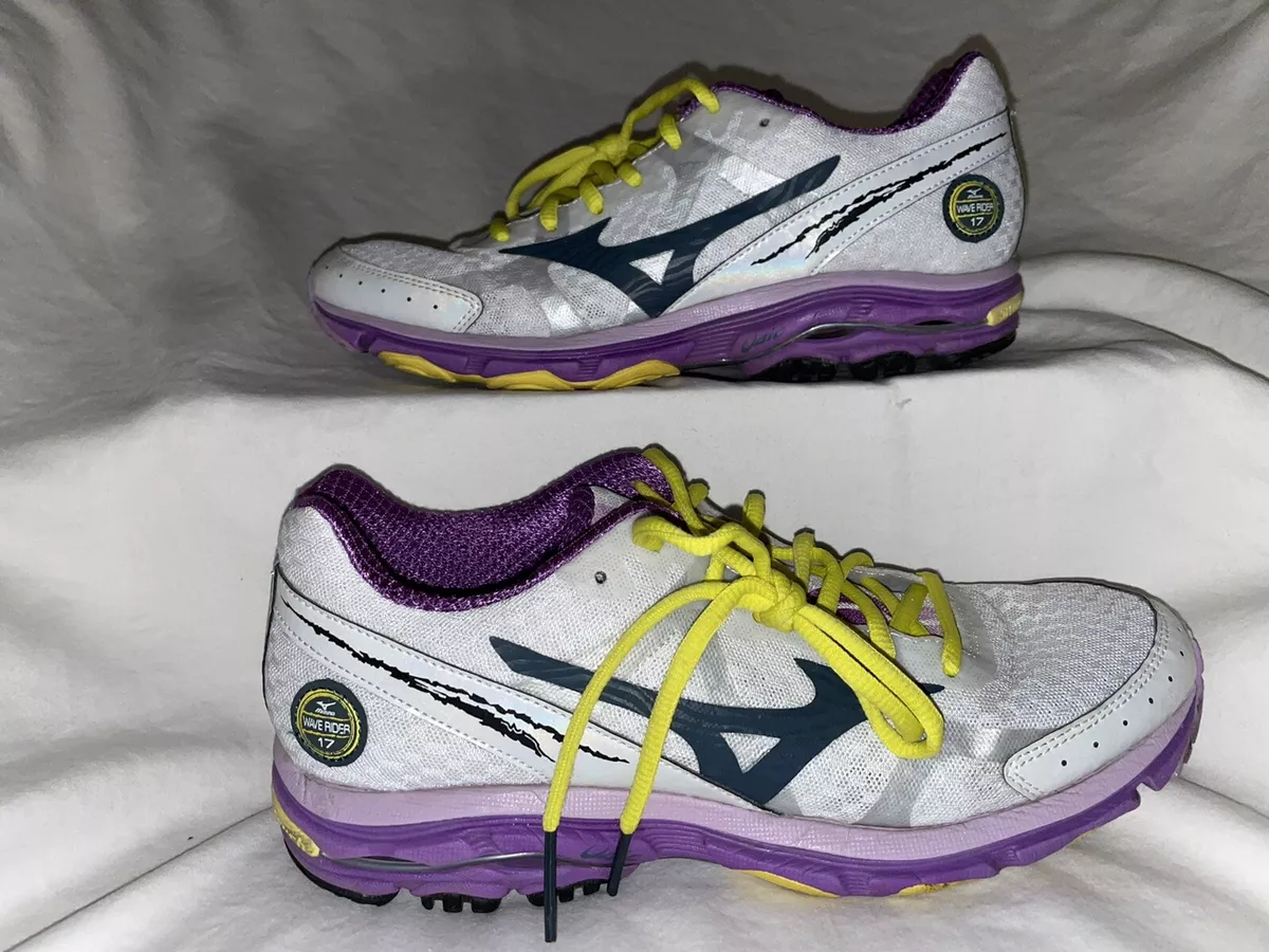 Onweersbui advies blad Mizuno Wave Rider 17 2A White Gray Purple Womens 8.5 2A (Narrow) Running  Shoes | eBay