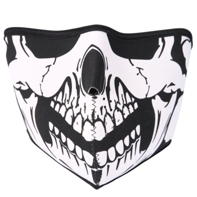 Gothic Goth Punk Halbmaske - Neopren Schädel Maske