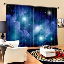 Dream Galaxy Outer Space 3D Printing Window Curtains Blockout Drapes Fabric