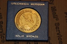 1884-1984 Greenwich Meridian Zero Degree Longitude  Solid Bronze Coin 