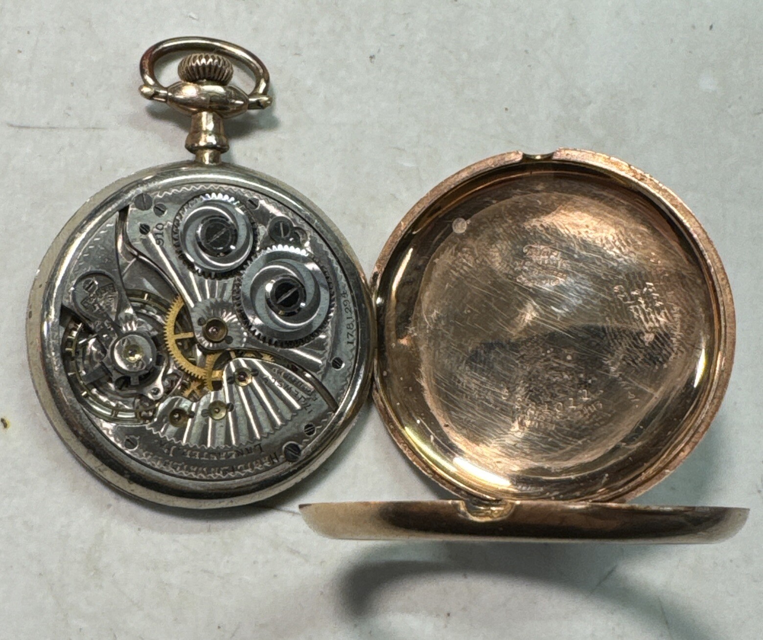 Hamilton Watch Co. NonWorking Grade910 Pocket Watch Size 12s 17