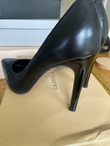 Ladies Leather Court Shoe Size 5 Black - Picture 2 of 4
