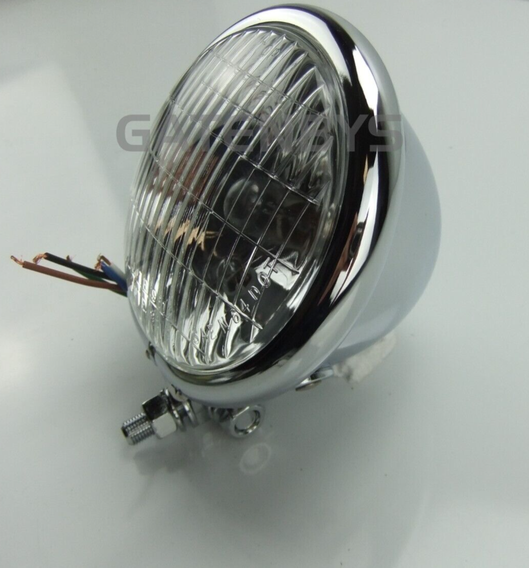 5-3/4" Cafe Racer Bottom Mount Headlamp – Bates Style, Classic Motorcycle Look