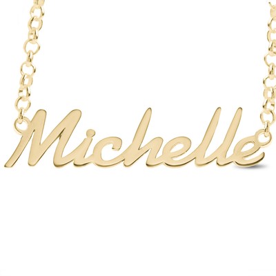 Michelle Nameplate Necklace Gold / Rose 