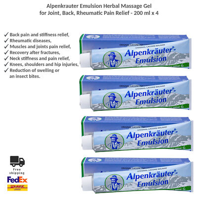 Alpenkrauter Emulsion Herbal Massage Gel for Joint, Back Pain - 200ml x 4