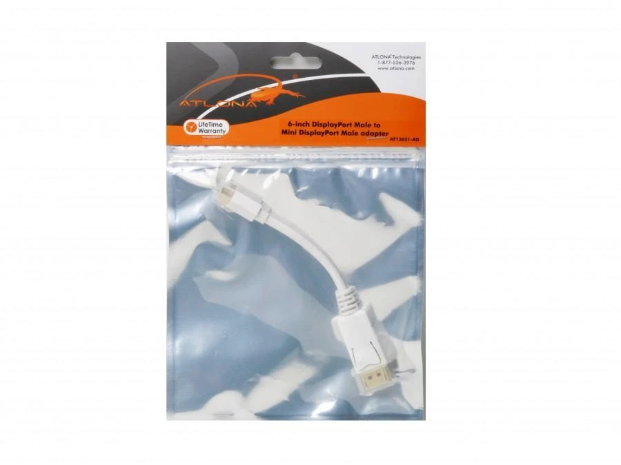 Atlona 6ft Male DisplayPort to Male Mini DisplayPort Cable AT13021-2 - Image 2 of 2