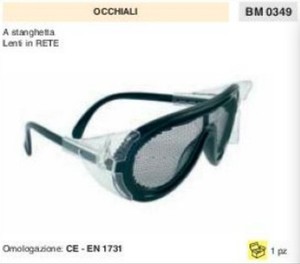 occhiali con lenti a rete