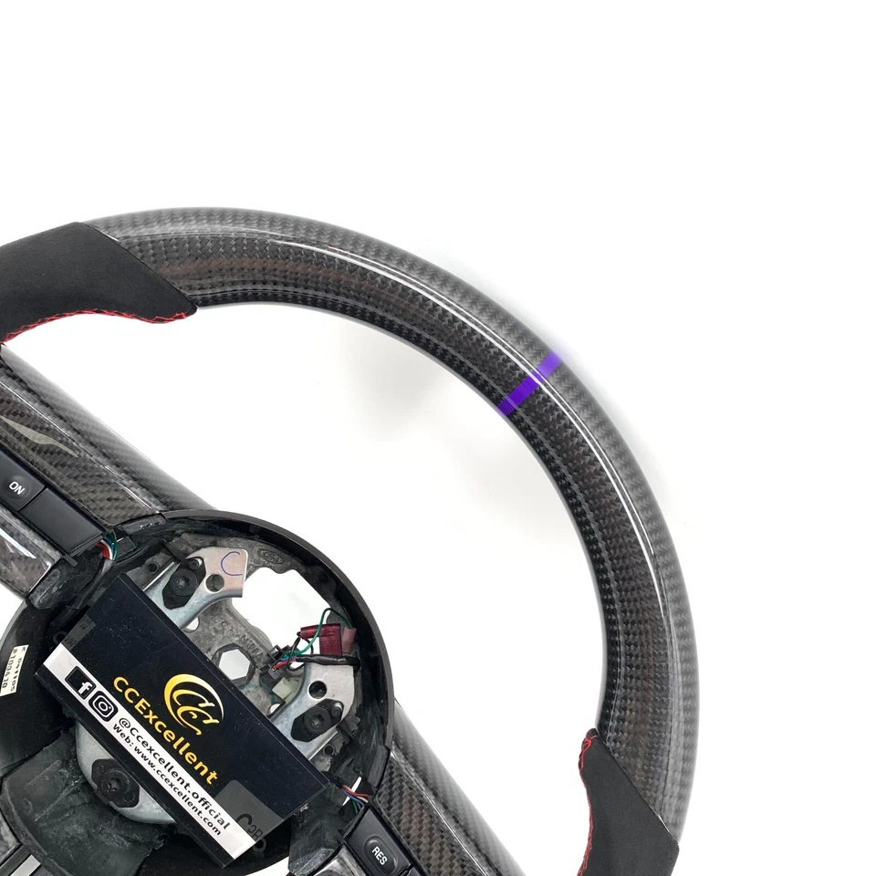 Volante/Alcantara de fibra de carbono real para Ford Mustang 05-09 S197 GT 05-12 - Imagem 4 de 4