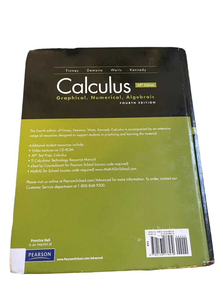Calculus Graphical Numerical Algebraic by Finney - Image 2 of 2