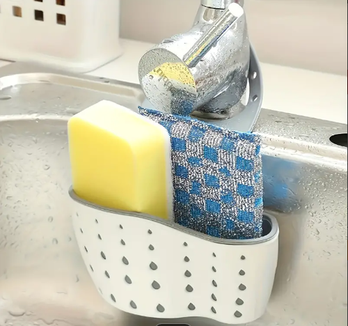 Hanging Sink Tidy Storage Drain Basket Kitchen Organizer Sponge Caddy Holder UK - Picture 3 of 11