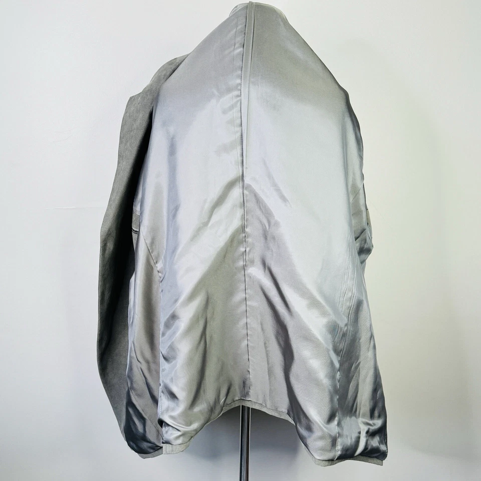 Abrigo deportivo para hombre Cezani talla 50L marrón oliva chaqueta blazer de 3 botones sensación de gamuza Foto 3 de 4