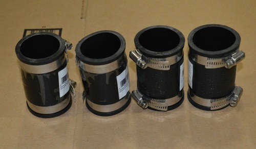 Lot of 4 PREMIER 1.5" x 1.5" Flexible Rubber Coupling w/ 2 S.S. Clamps - 第 2/3 張圖片