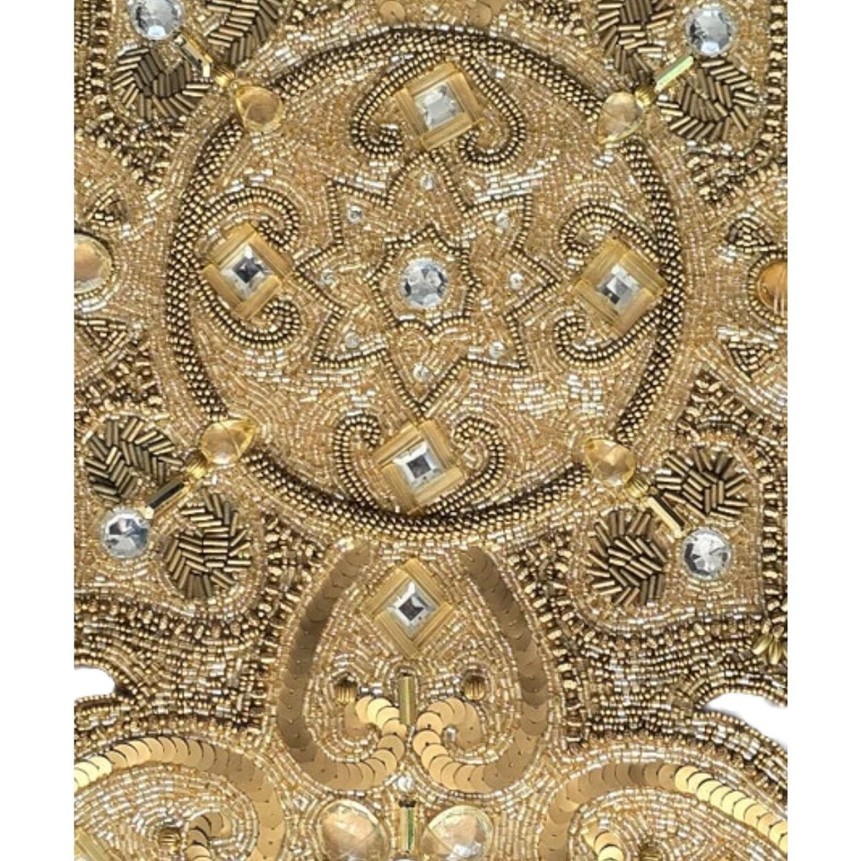 KIM SEYBERT GOLDEN GATE HAND BEADED RUNNER GOLD $995 - Image 4 of 4