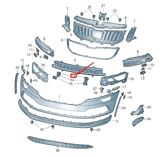 SKODA KAROQ NU Front Right Inner Bumper Trim 57A8536669B9 NEW 