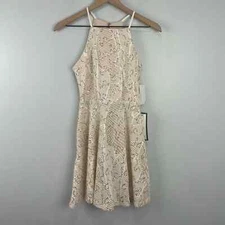Junior’s City Studio Gold Accent Sequin Dress with Nude/Whi Cut Out 1 NWT