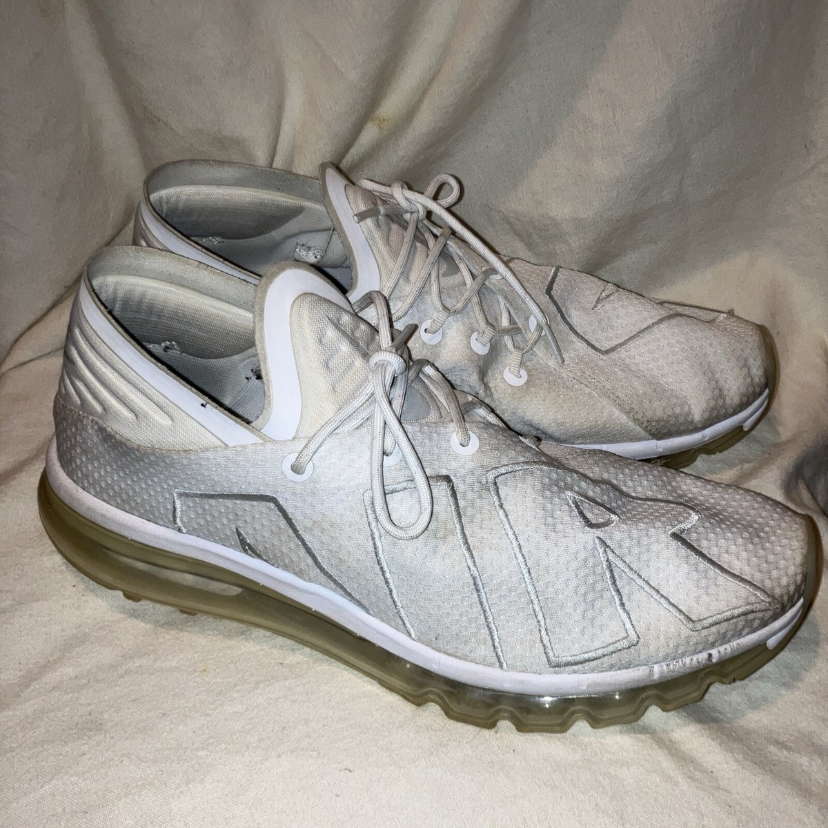 Nike Air Max Flair White Pure Platinum 942236-100 Men\'s Size 11 Running Shoes Nike Air Max Flair Triple White for Sale | Authenticity  main image 2