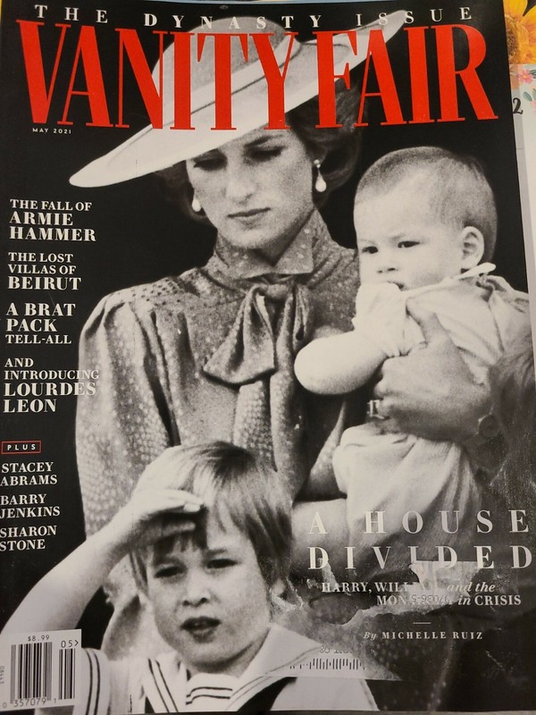 Vanity Fair magazine, May 2021, Princess Diana, William, and Harry, The Dynasty 