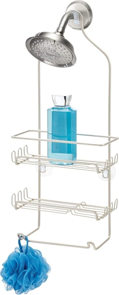 Shower Caddy 21-1/4" H x 4-1/2" W x 9" L Satin Silver, Design 58694 Milo (2-PK) - Image 3 of 4