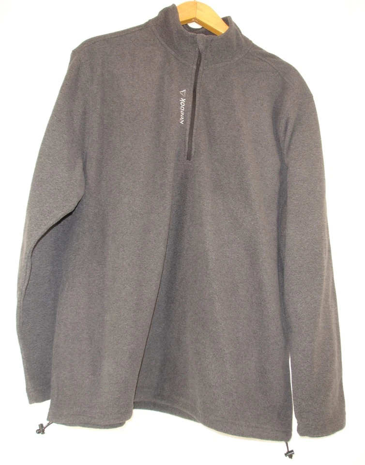 Chaqueta deportiva Reebok para hombre XL cuarto cremallera manga larga gris polar claro Foto 2 de 4