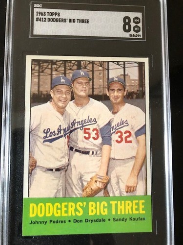 1963 Don Drysdale / Sandy Koufax / Johnny Podres #412