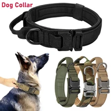 Tactical Heavy Duty Nylon Large Dog Training Collar Military With Metal Buckle