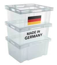 Aufbewahrungsboxen Euroboxen Set Kunststoff Boxen Stapelboxen 3 er 26 Liter groß