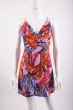 Farm Rio Womens Bananas Strappy Mini Dress S Multi-Color Purple Orange Blue NWT